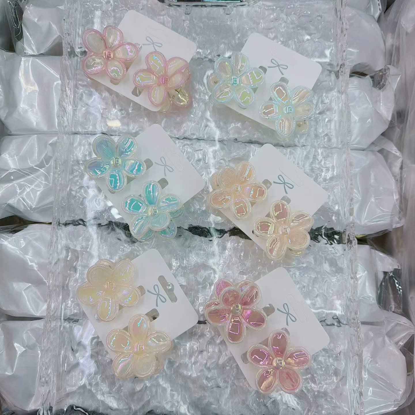 Europa y los Estados Unidos explotaron 8CM huevo flores clip de cabello de alta calidad para mujeres agarrar el cabello de tiburón color caramelo transfronterizo agarrar clip de cabello