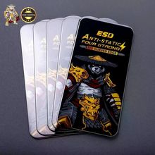 适用iphone13 pro max防静电钢化膜苹果15全屏高铝16防尘网保护膜