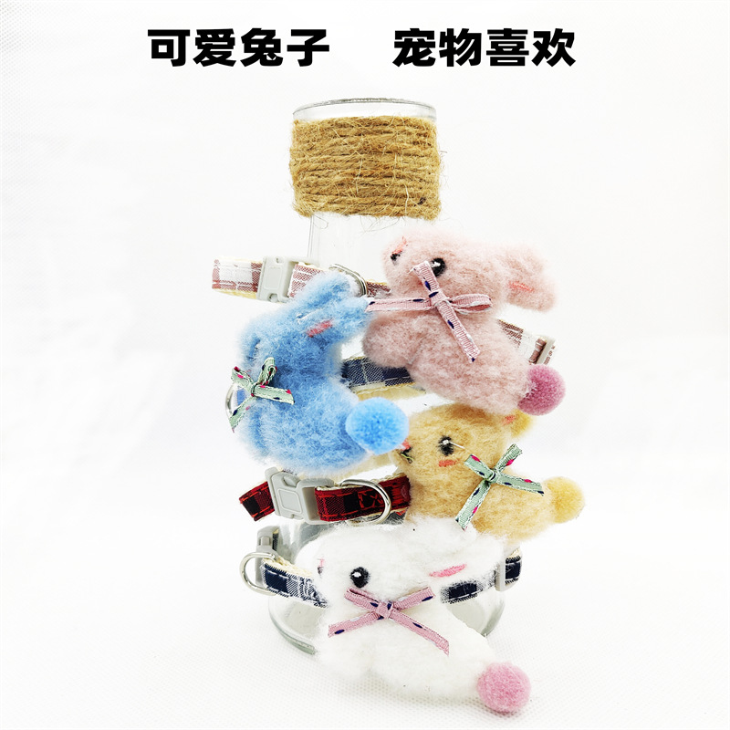 Nuevo collar de mascotas cuadriculado pequeño conejo gato collar gatos collar campanas perros joyerías fabricantes de artículos para mascotas