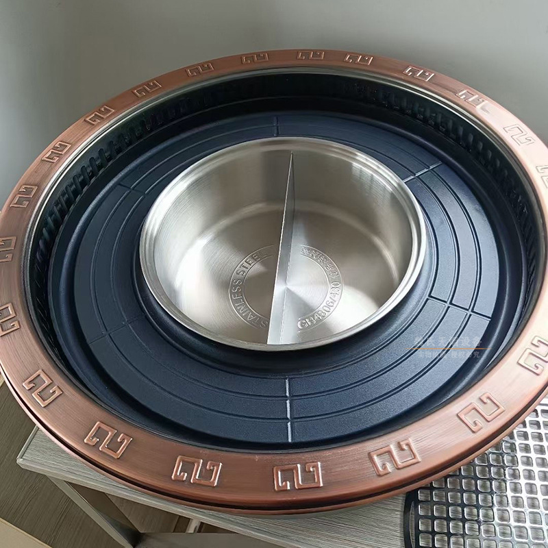 Commercial Electric Barbecue Grill Smokeless Hot Pot Table Barbecue Equipment Fish Grill Grill-Shabu Combo Induction Cooker