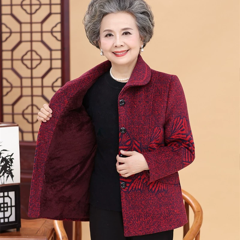 Autumn warm jacket for elderly, set, 60-70-80 years