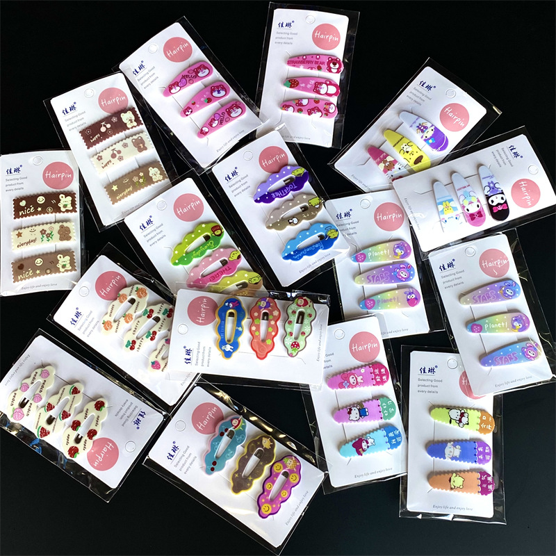 Horquilla rota de la niña clip BB flequillos DE LOS NIÑOS accesorios para el cabello dibujos animados de bebé de la niña lindo 2023 Nuevo tocado de horquilla