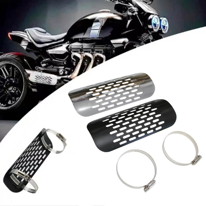 Motorcycle Modified Exhaust Pipe Mesh Hollow Stainless Steel Clamp Decorative Cover