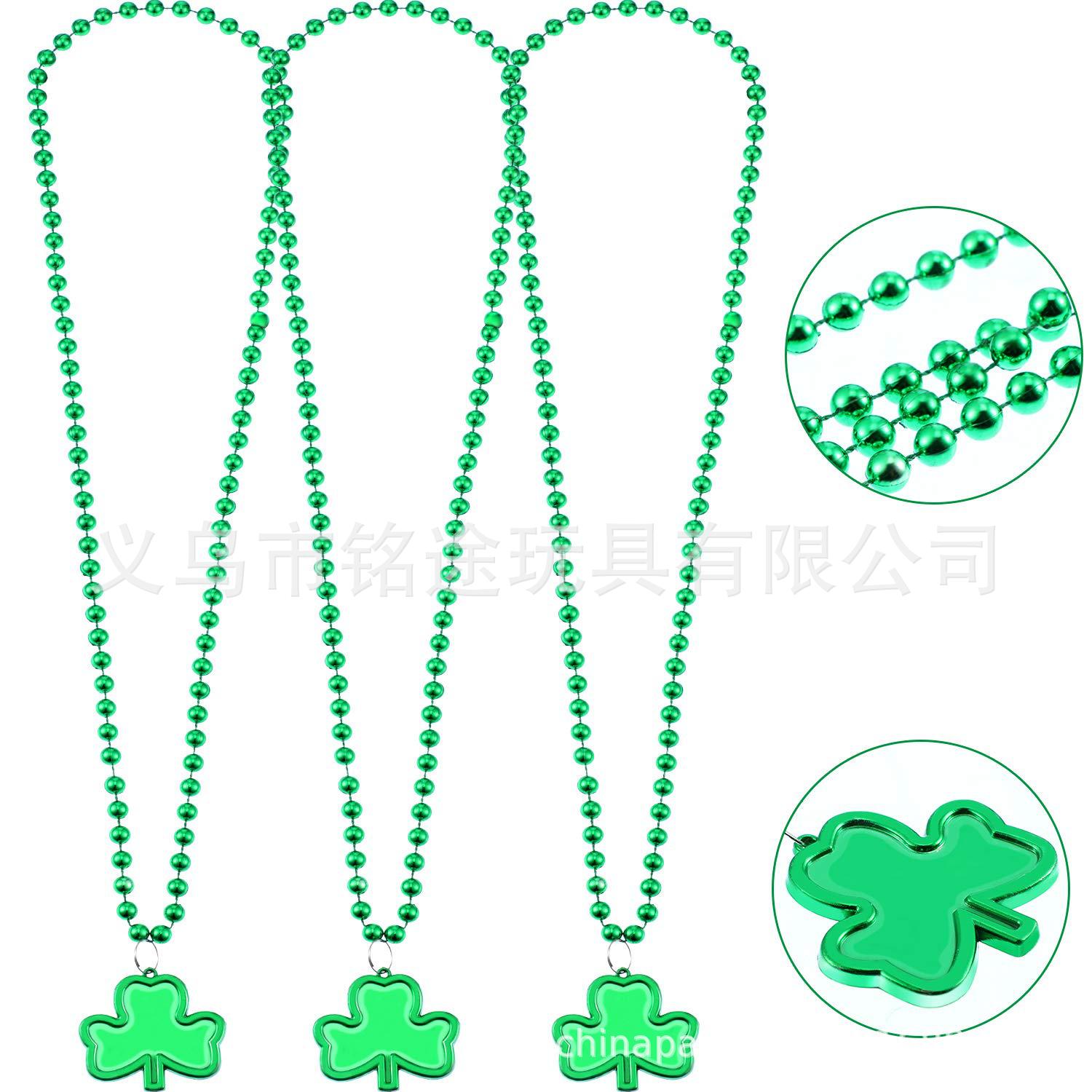 Irlandés Amazon nuevo trébol collar cabeza hebilla gafas pulsera Día de San Patricio traje