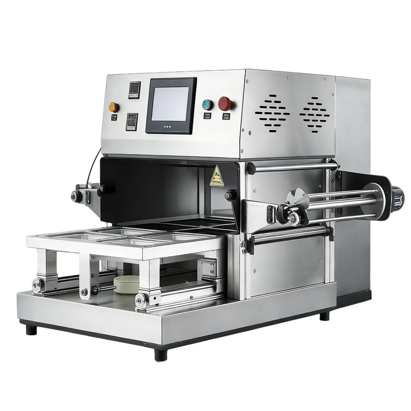 Máquina de sellado de aire acondicionado fresco lleno de nitrógeno y oxígeno mariscos acuáticos de escritorio máquina de bloqueo fresco de alimentos cocinados para llevar fabricante de máquina de sellado de cajas