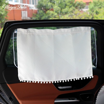 with suction cup attachment, Car curtains - large-waffle-curtain-panel-suction-cup-type