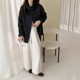 羊毛大衣女2025秋冬立领保暖加厚学院风高级感羊驼绒双面毛呢外套