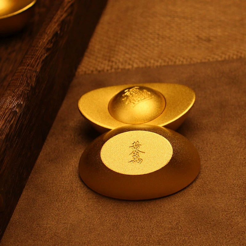 Чистый медный слиток превратить золотой слиток украшения моделирование твердая латунь золотой слиток украшение дома Подарочная мебель