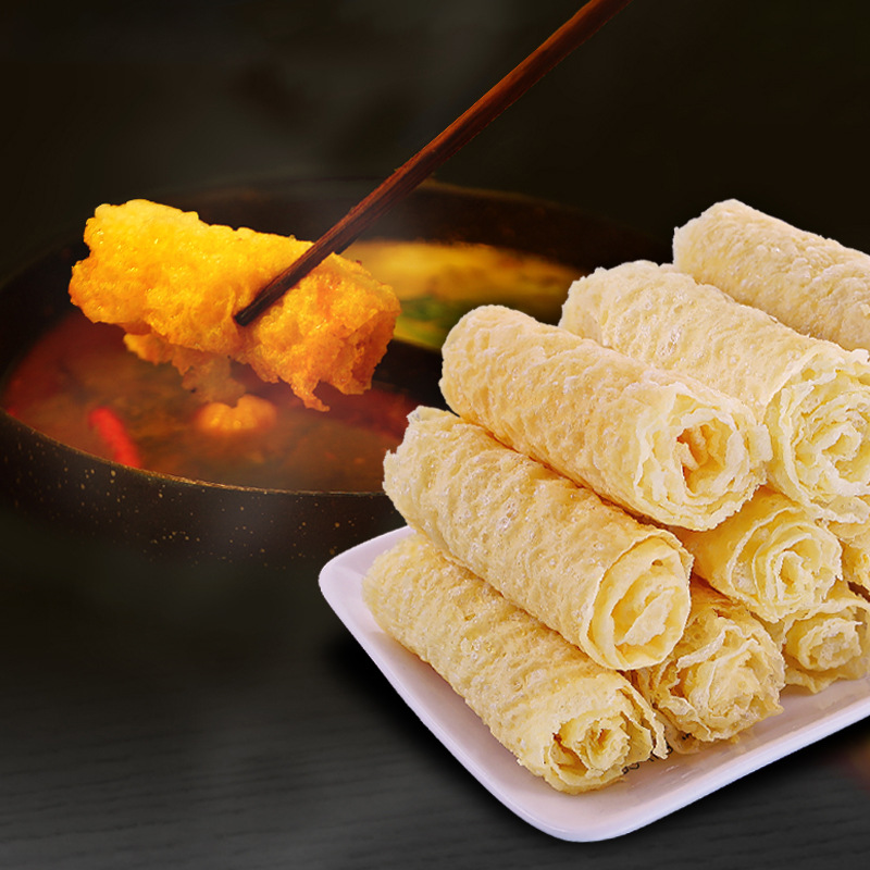 一稞一豆厂家直销出口定制脆铃卷响铃卷豆制品腐竹干货火锅豆皮