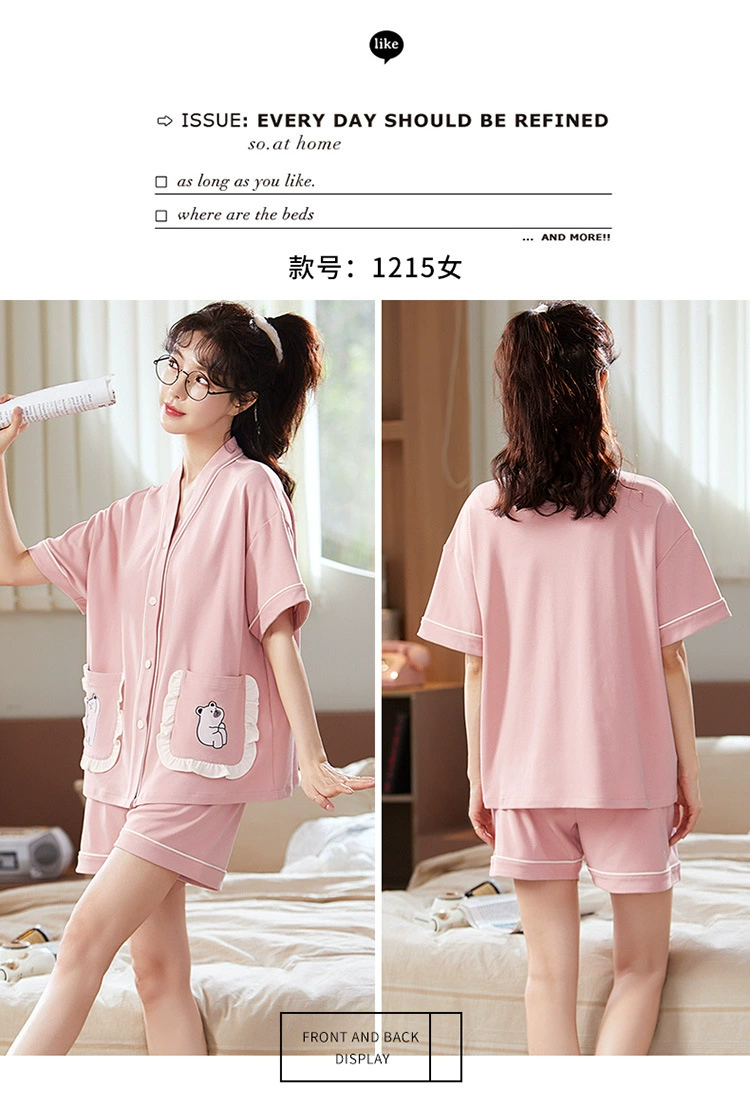 silk pajama set SLPBELY Lover Pajamas Set Homesuit Summer Short Sleeve Cute Couple Nightwear Pyjamas With Shorts Men Women Loungewear Sleepwear cotton pjs