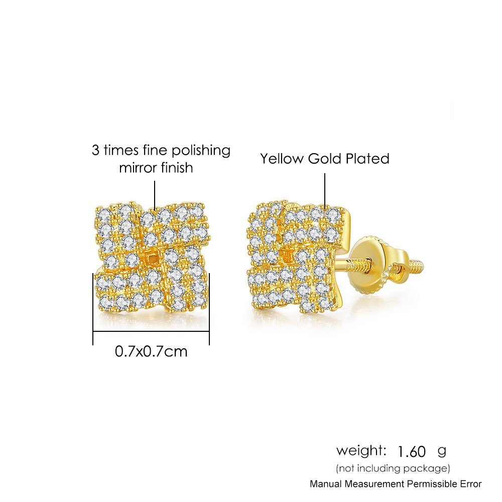 5g Weight Copper Ear Needle Material White Gold Plated, Gold Plated Plating Material Zircon Inlay Material Ear Studs Classification 1 Pair Quantity Daily, Party, Street Occasion Copper Material Round, Square, Heart Shape Pattern Unisex Gender Plating, Inlay Design Hip-Hop Style Gold, Silver Color 1 Pair Hip-Hop Round Square Heart Shape Plating Inlay Copper Zircon White Gold Plated Gold Plated Ear Studs 21