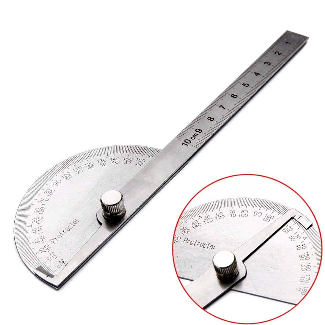Транспортир угловая линейка индексирующий датчик из нержавеющей стали угловая линейка 180 градусов полукруг деревообрабатывающая угловая линейка 14 см