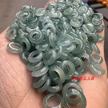 9mm线圈天然翡翠a货散珠冰种蓝水跑环小环手串DIY 翡翠跑环隔片