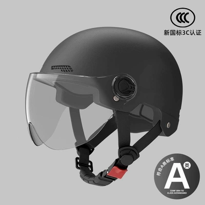Four-Season Universal Ventilation New Certification Motosiklet dəbilqələri - one-size-fits-all-3c-matt-black-transparent-short-mirror-new-national-standard-class-a