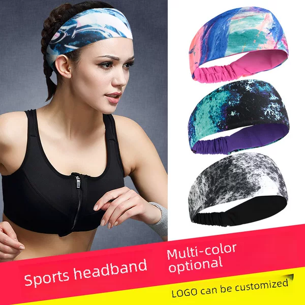 Sports Headband Lycra Breathable Sweat-Absorbent Antiperspirant Headband Basketball Fitness Running Sweat-Guided Elastic Men's and Women's Headscarf Batch
