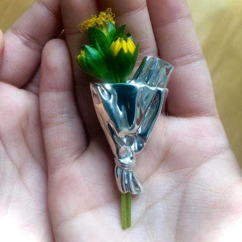 Cross-Border Hot-Selling Item: Bouquet Brooch That Allows You to Freely Attach Flowers, European and American Fashion, Ins Style, Alloy Material Cross-Border Hot-Selling Item: Bouquet Brooch That Allows You to Freely Attach Flowers, European and American Fashion, Ins Style, Alloy Material