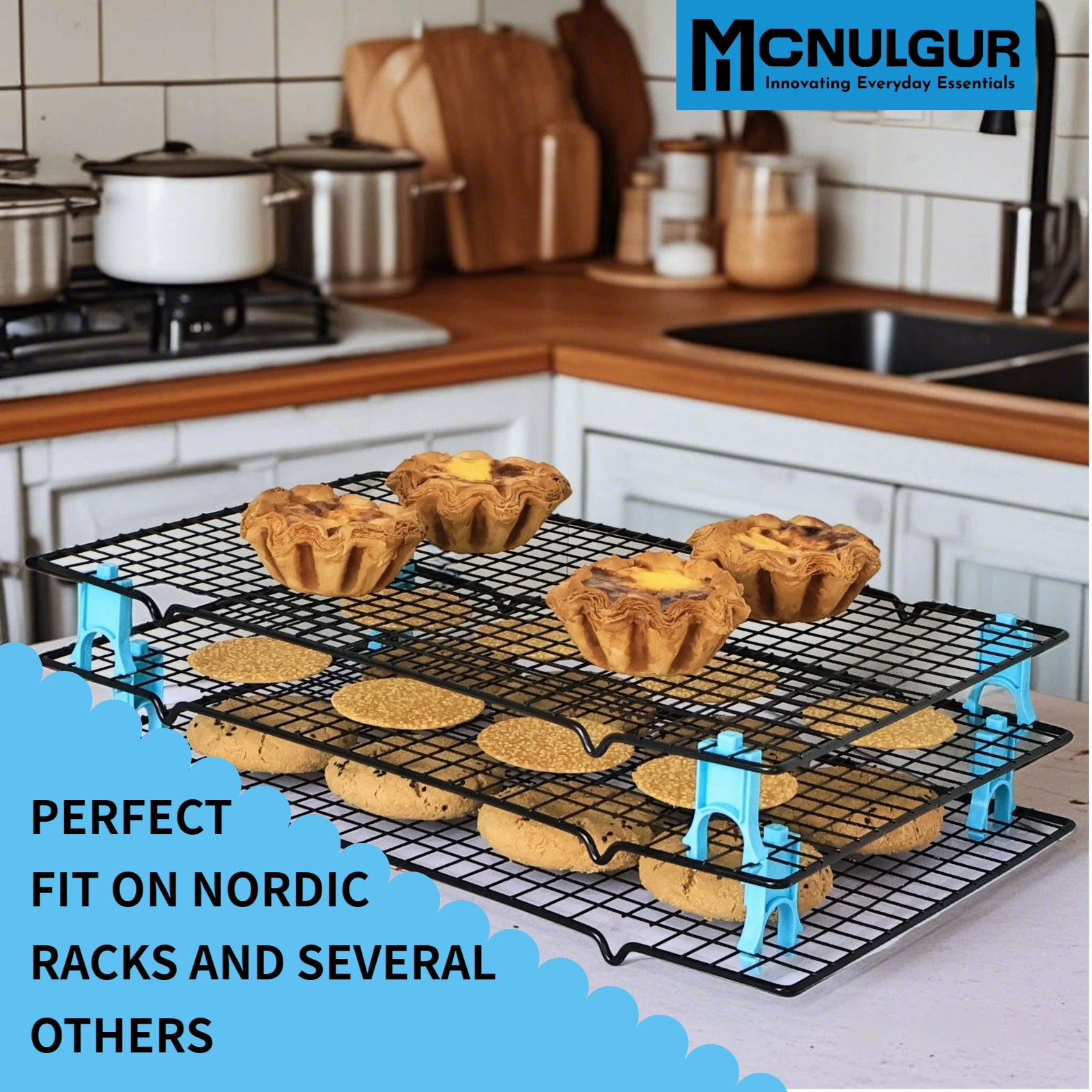 Складная сетка для выпечки торта Охлаждающий держатель для ноутбука Хлеб Холодная холодная сетка не липкая черный инструмент для выпечки