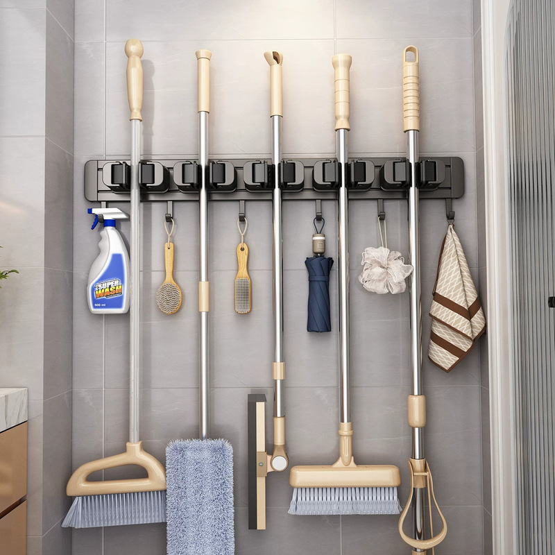 Mop Wall-Mounted Clip, No-Drill Hook, Bathroom Mop Holder, Broom Clip, Mop Storage Rack, Storage Organizer Mop Wall-Mounted Clip, No-Drill Hook, Bathroom Mop Holder, Broom Clip, Mop Storage Rack, Storage Organizer