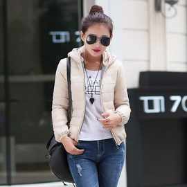 棉袄女2025新款薄款羽绒棉女短款连帽棉服秋冬韩版修身显瘦外套