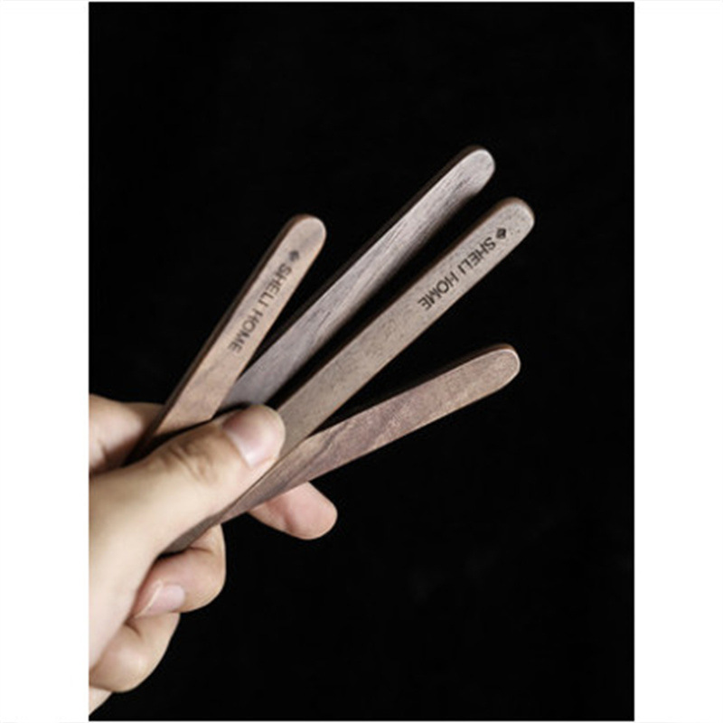 Creativo Nogal Negro madera maciza mango largo café leche té revolviendo café hogar mezcla cuchara postre cuchara