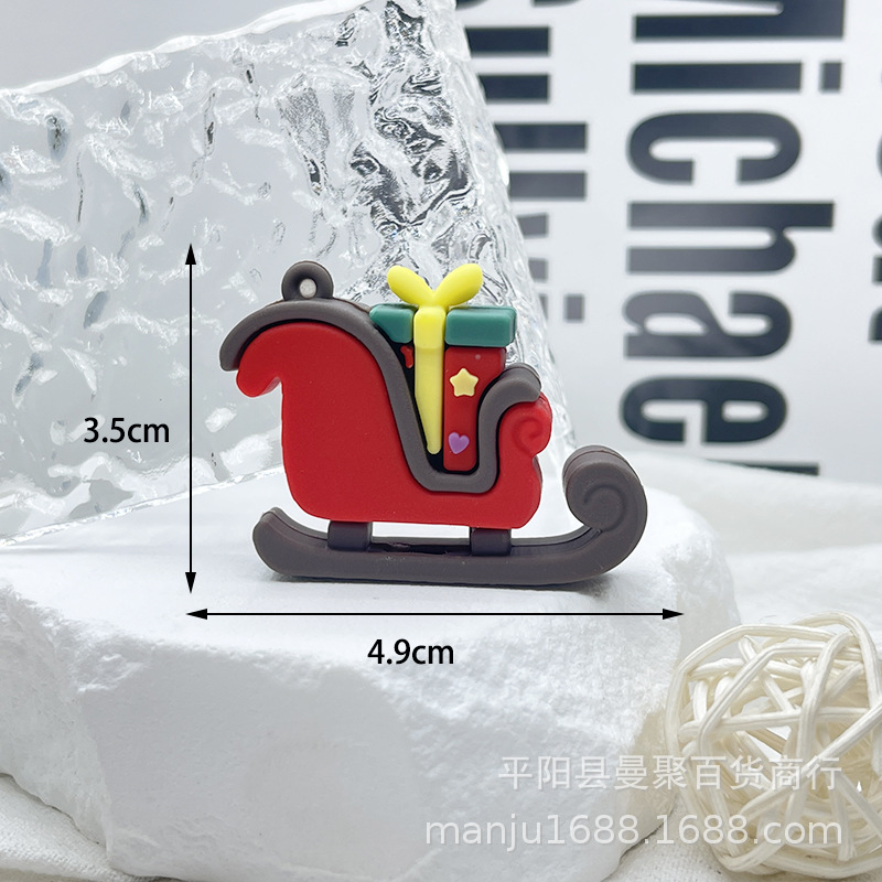 Nuevo llavero de Navidad colgante de goma suave de dibujos animados de Navidad muñeco de nieve ancianos llavero colgante de Navidad pequeño regalo