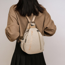 跨境女包多功能双肩背包帆布胸包单肩斜挎包包多隔层休闲大容量包