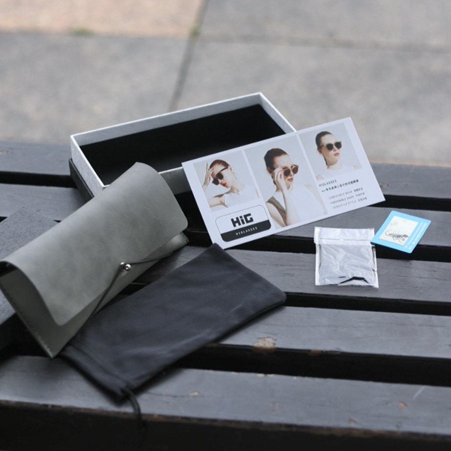 Grandes marcas con el mismo paquete de gafas, caja de regalo de alta calidad, paquete de gafas PU, caja de gafas, tela de gafas