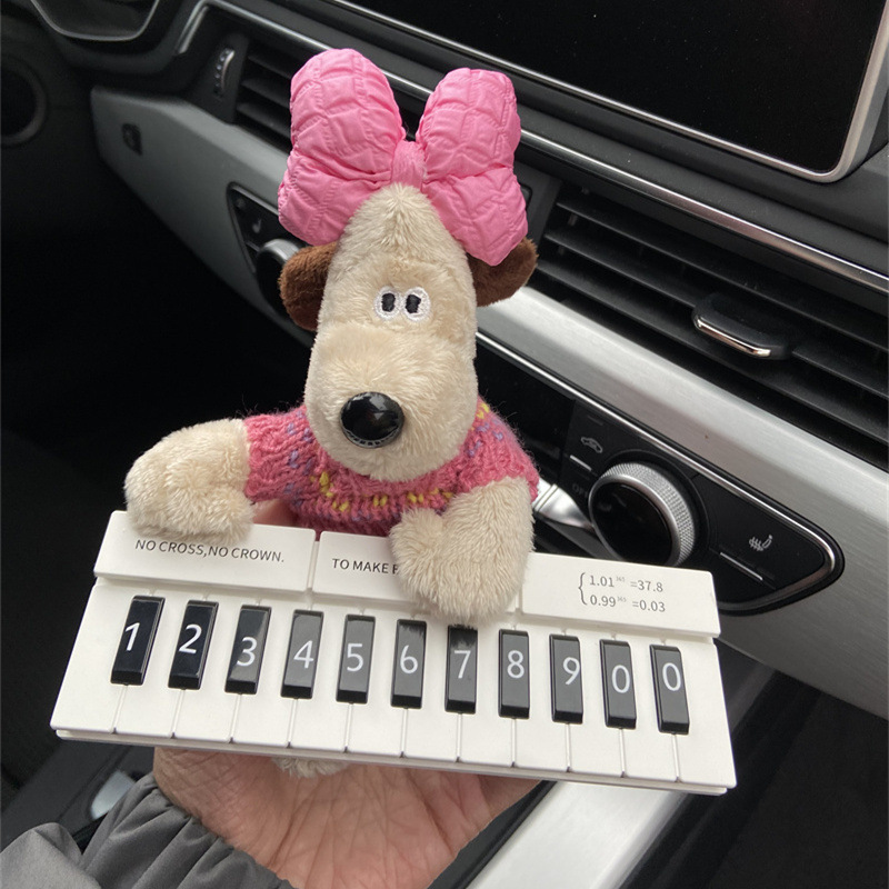 Tarjeta de estacionamiento de piano de celebridades de Internet, placa de número de estacionamiento temporal, decoración de automóvil para niñas, tarjeta de estacionamiento, lindo perro de cabeza