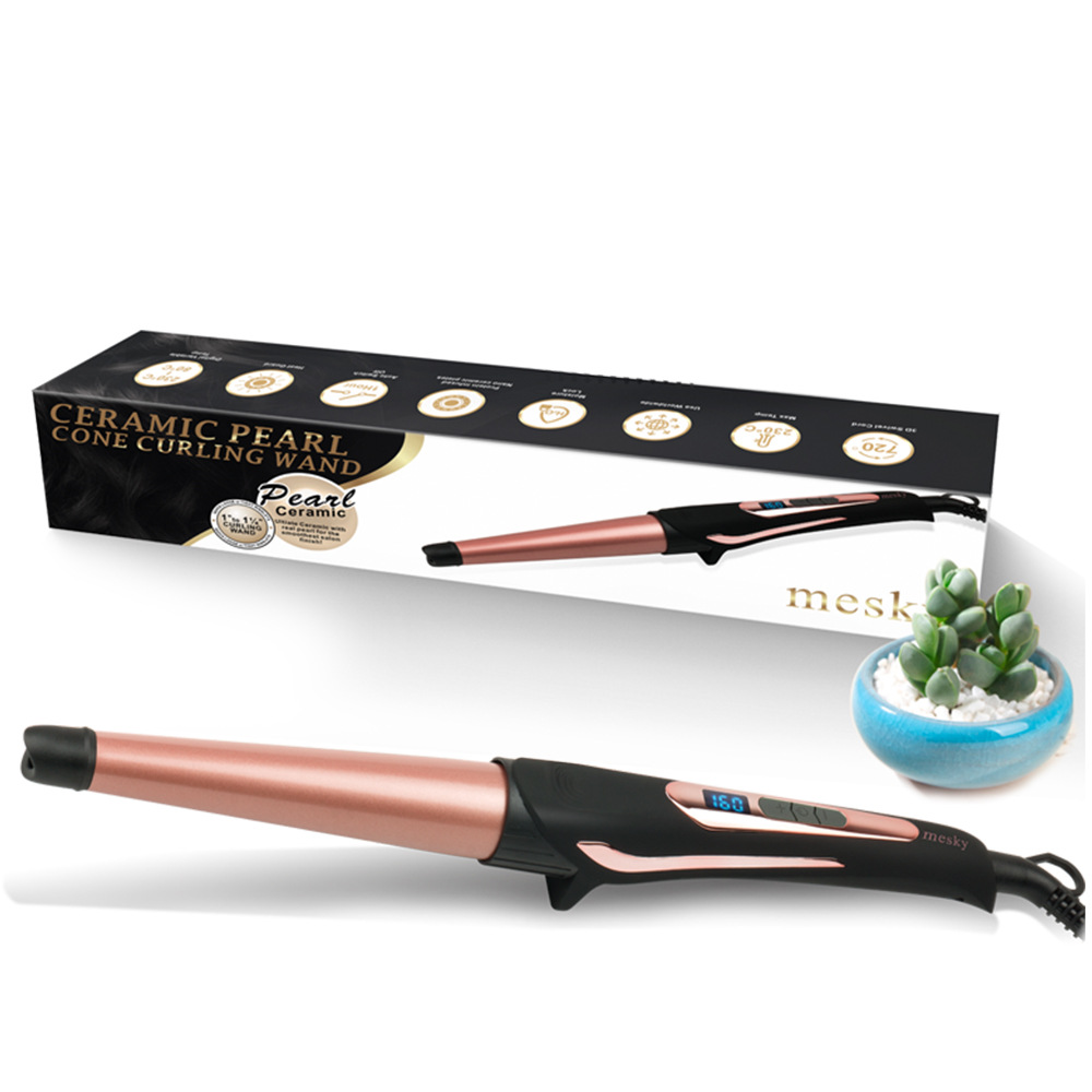 MESKY2021可定制LOGO跨境电商亚马逊高热度卷发器陶瓷桶卷发器