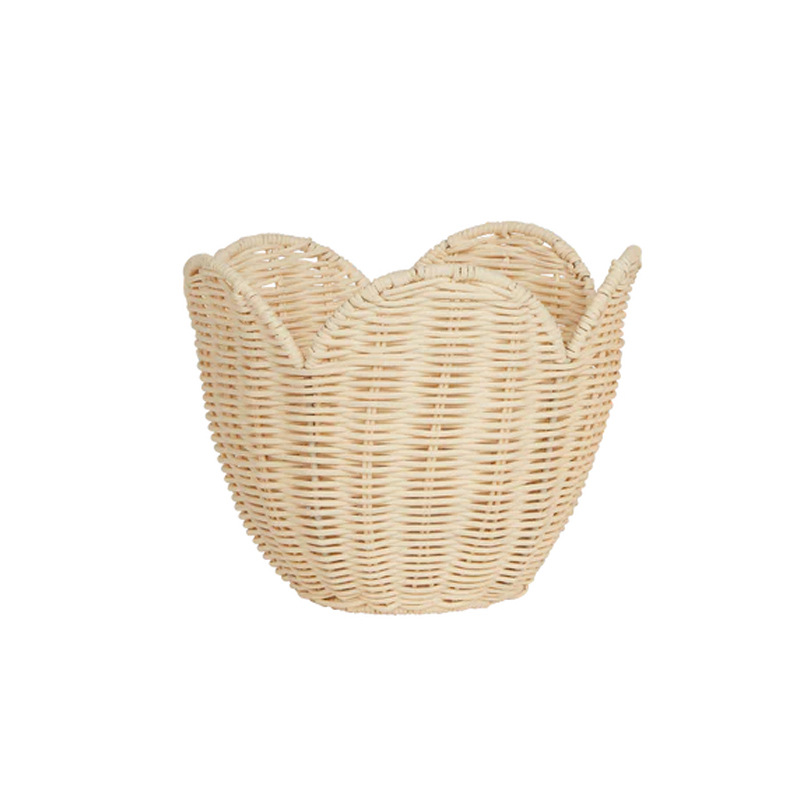 Pastoral estilo simple lirio de caña canasta de almacenamiento casa vivienda decoración juguetes canasta de almacenamiento de artículos de tejido a mano