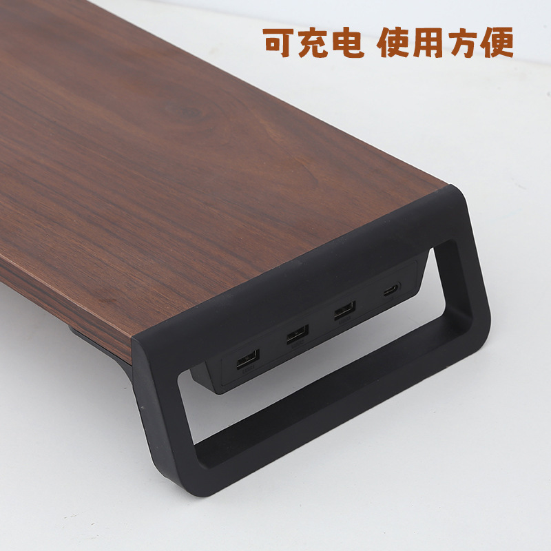 シンプルで厚みのあるコンピューターモニター高さ調整スタンド、USBインターフェース付き、オフィス用コンピューターモニター昇降デスク|undefined