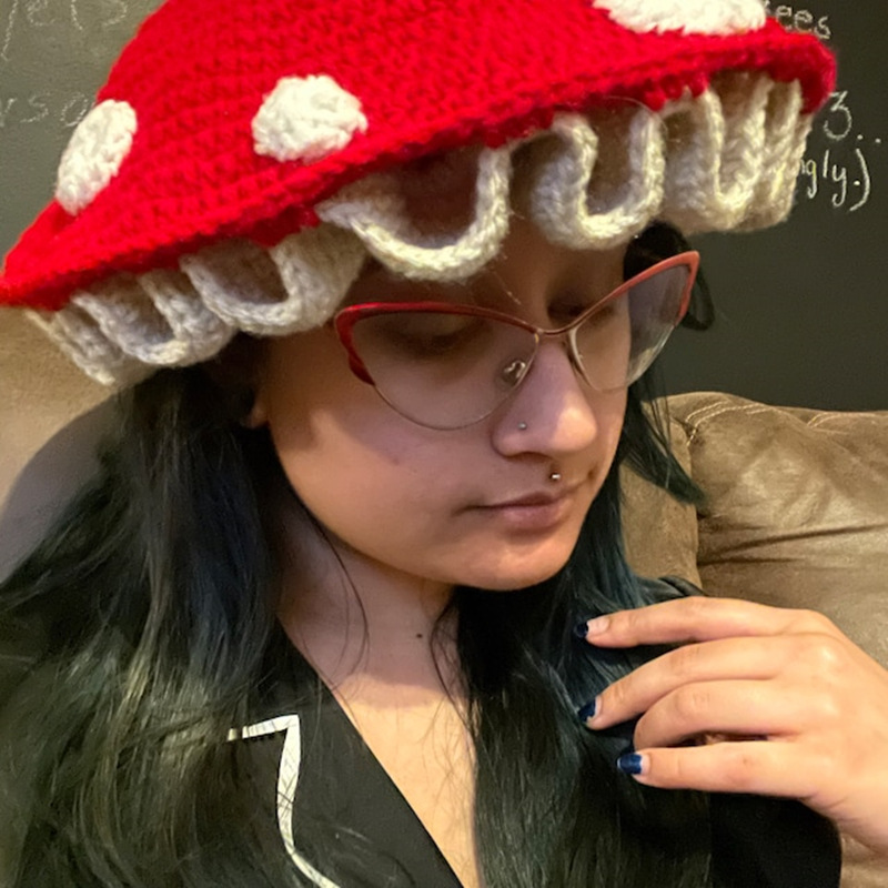 224g Weight Bucket Hat Hats Type Women's Cute Sweet Mushroom Eaveless Bucket Hat