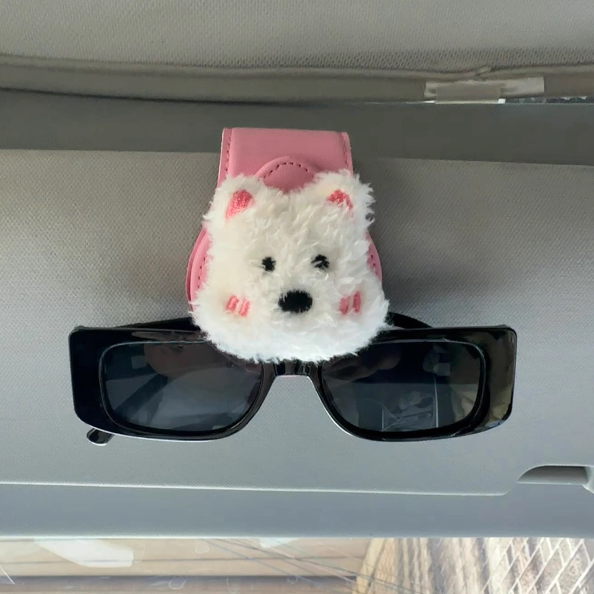 Multifunctional Car Glasses Holder Car Glasses Holder Leather Car Sun Visor Storage Box Car Sunglasses Holder Card Holder