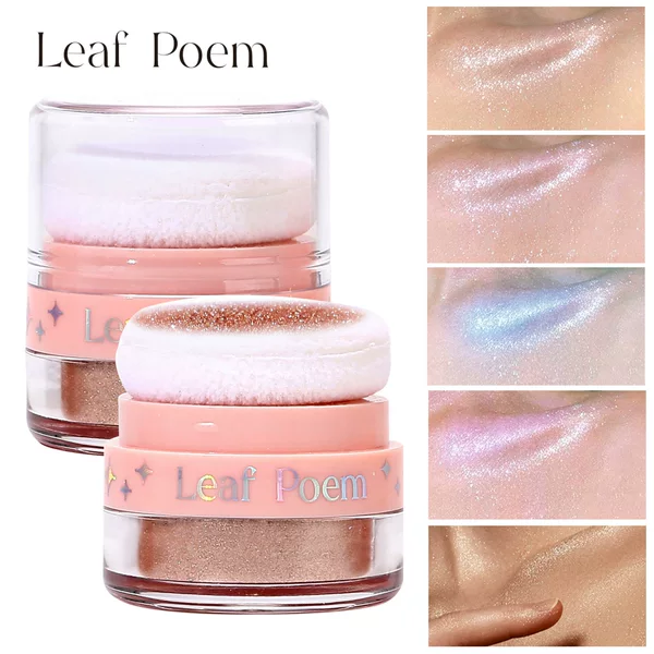 Leaf P0Em Cross-Border High-Gloss Glitter Powder Multi-Functional Three-Dimensional Contouring and Brightening Pearlescent Eyeshadow Body Powder