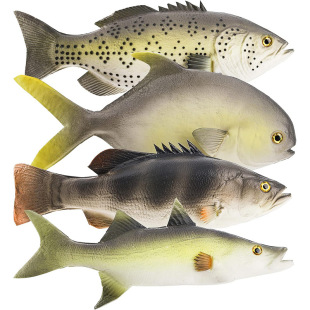 In-Stock Pu Artificial Fish Marine Animal Model Toy Ornaments Artificial Bass Crucian Carp Multi-Treasure Fish Tuna Fake Fish