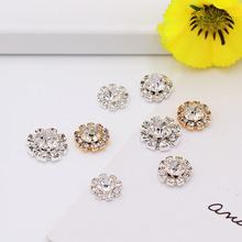 韩版金属配件diy镶钻花盘钻扣 白K色/KC金底钻扣合金镶钻饰品配饰