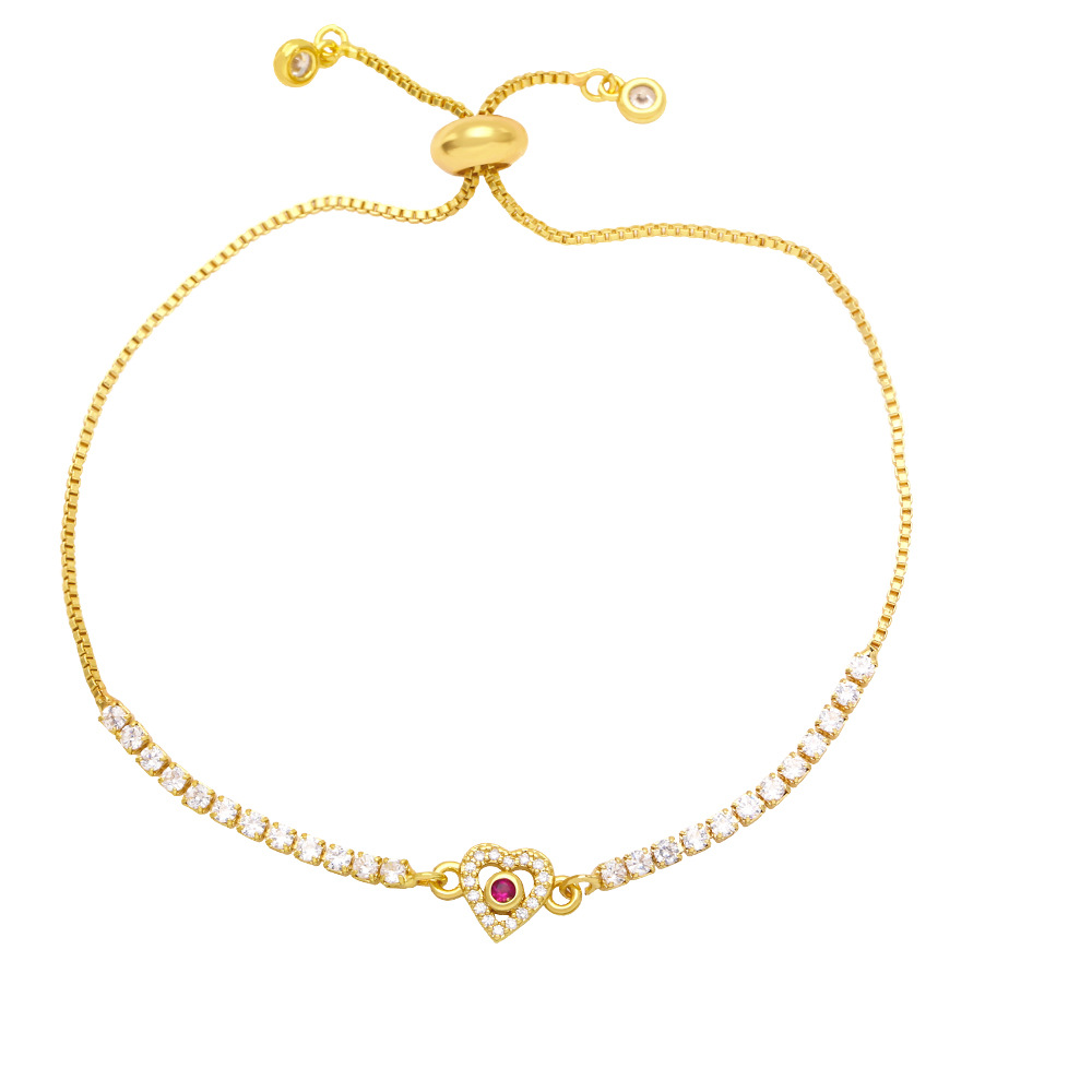 Fashion Copper Heart shape Bracelet Zircon Copper Bracelets