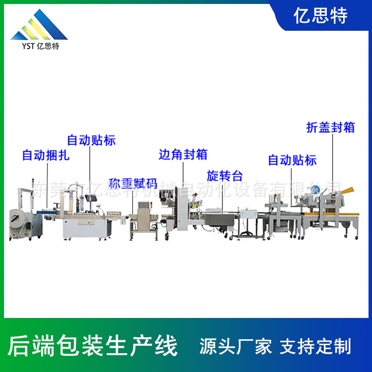 亿思特纸尿裤湿巾后道包装生产线 纸箱开箱封箱装箱码垛包装线