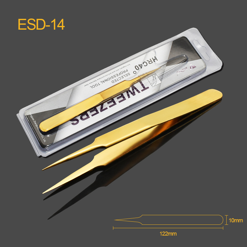 티타늄 14 번 핀셋 (아름답게 닫힌 포장)