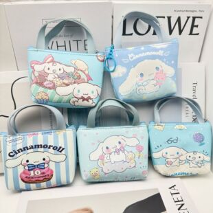 Cute Cartoon Big-Eared Dog Handbag Coin Purse Cute Pu Cinnamon Dog Children's Coin Coin Storage Bag