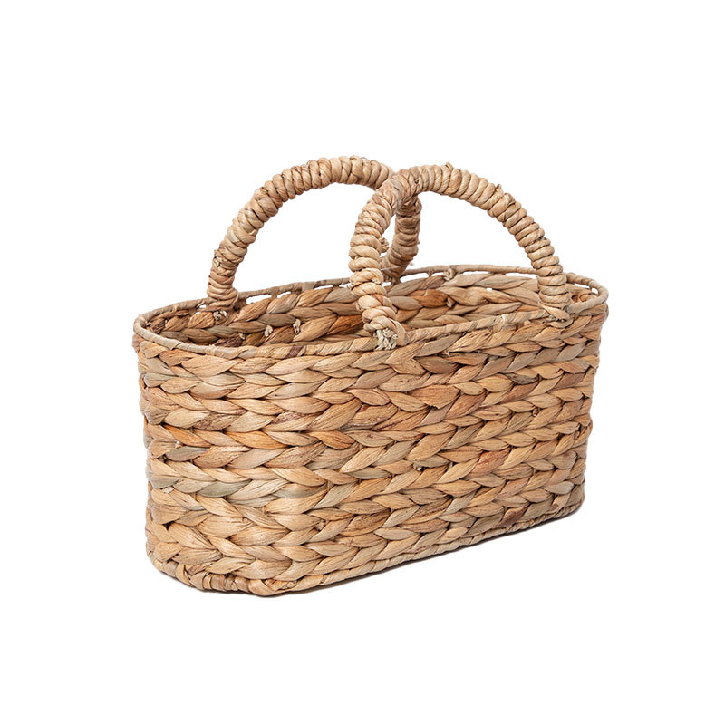 Personalizado Amazon nuevo producto cesta de almacenamiento de mango suave cesta de almacenamiento de hierba de calabaza larga ovalada color primario de almacenamiento de hierba de calabaza