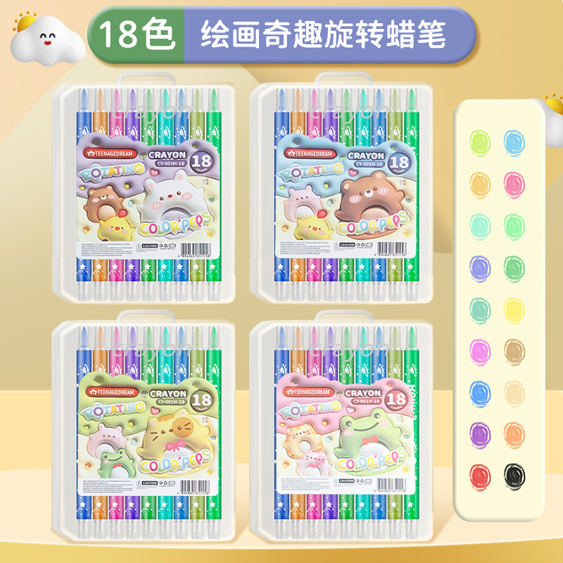 Juego de Pasteles al Óleo Giratorios Polipropileno para Dibujo Infantil