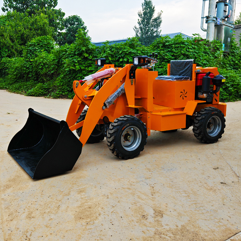 906S型大弯臂小铲车装载机柴油四驱养殖场家用小型工地铲车电动