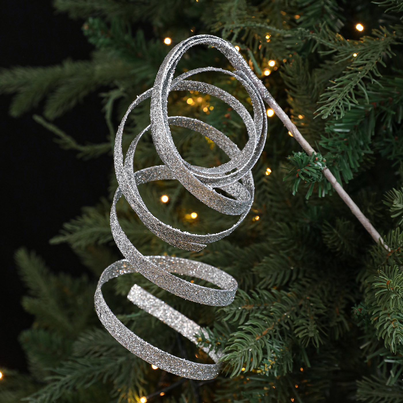 Nuevo polvo pegajoso flor de plástico curvo fuegos artificiales cinta espiral árbol de Navidad guirlandas de vinas artículos decorativos
