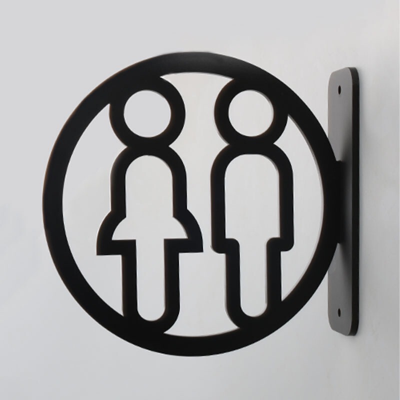 Restroom Sign Toilet Restroom Indicator Sign Male and Female Side-Mounted Prompt Sign Three-Dimensional Hollow Sign Double-Sided Restroom Sign Toilet Restroom Indicator Sign Male and Female Side-Mounted Prompt Sign Three-Dimensional Hollow Sign Double-Sided