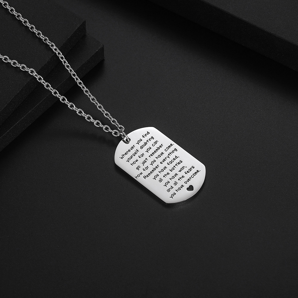Personalized Military Square Tag Letter Necklace For Men_voghion.com