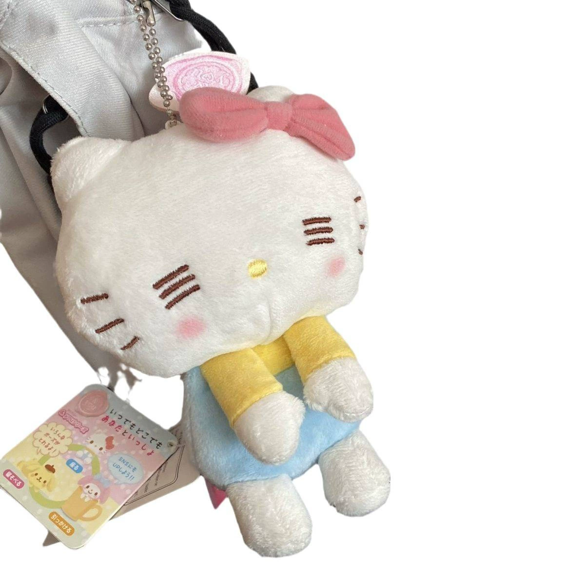 Плюшевый кулон (Hello Kitty) брелок для сумки, цепочка из бусин, может мигать или молчать, 35 г