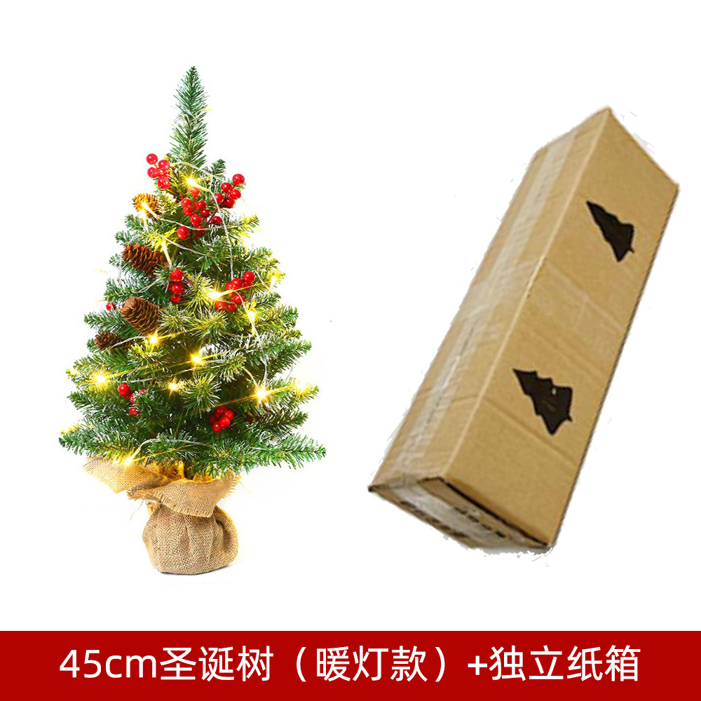 Comercio exterior transfronterizo mini árbol de Navidad Pino cono 45cm escritorio simulación planta decoración de la Oficina decoraciones de Navidad