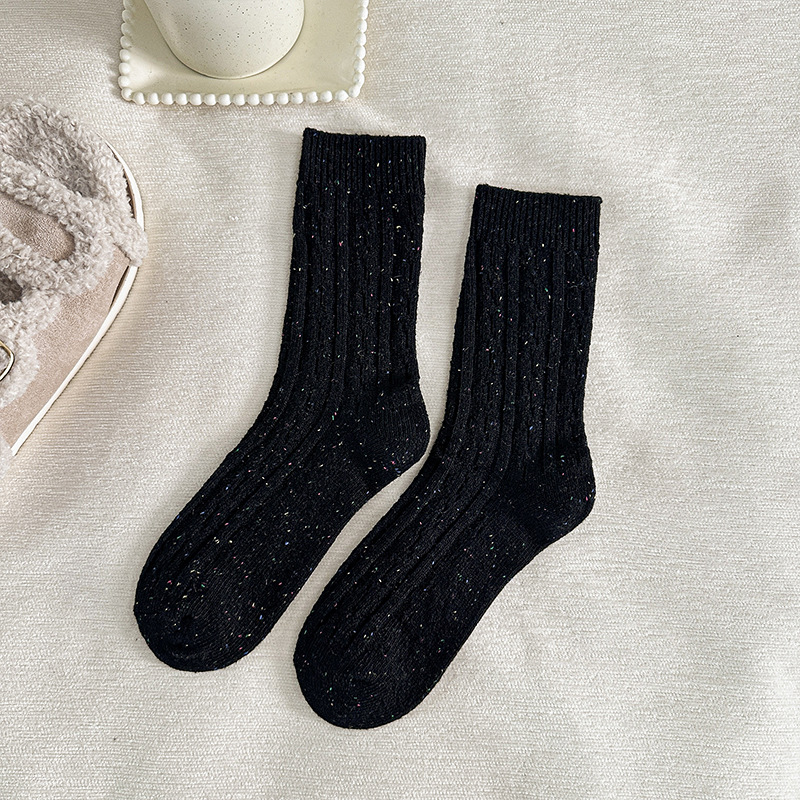 Calcetines de invierno y invierno para mujeres, calcetines de calentamiento más gruesas y calcetines de invierno para mujeres con doble aguja.