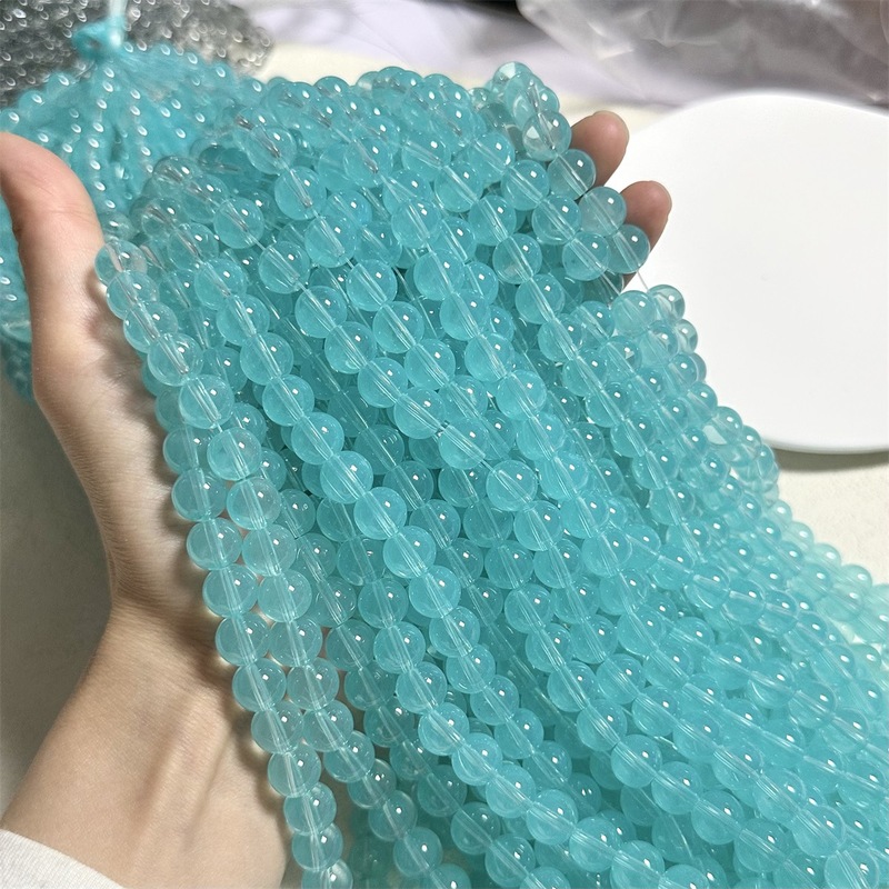 【10mm模造水晶】ゼリー色純色模造水晶瑠璃散珠diy手作りビーズ半製品配合|undefined